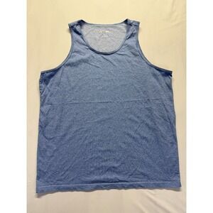 Mens Tank Top XL Heather Blue Cotton Scoop Neck Wide Strap Gym‎ Workout Athletic